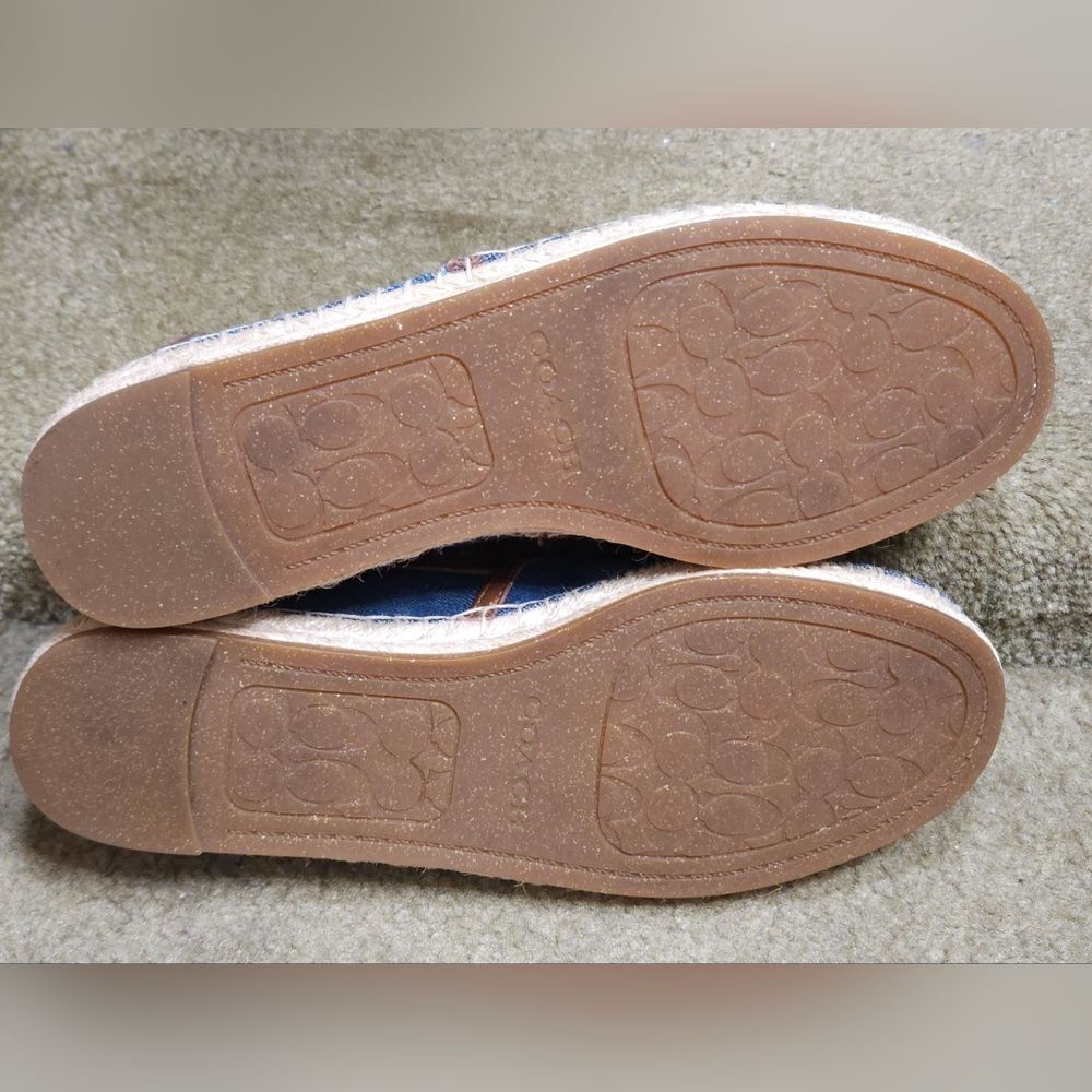 Coach Women’s Espadrille Flats Denim Embroidered Rainbow Rocket Retro Size 6B - Picture 7 of 13